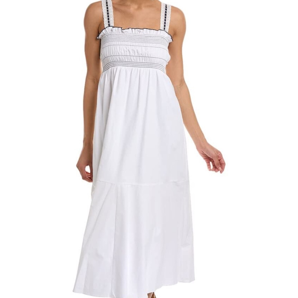 1.STATE  Women's White Cotton Sundress Dress - S